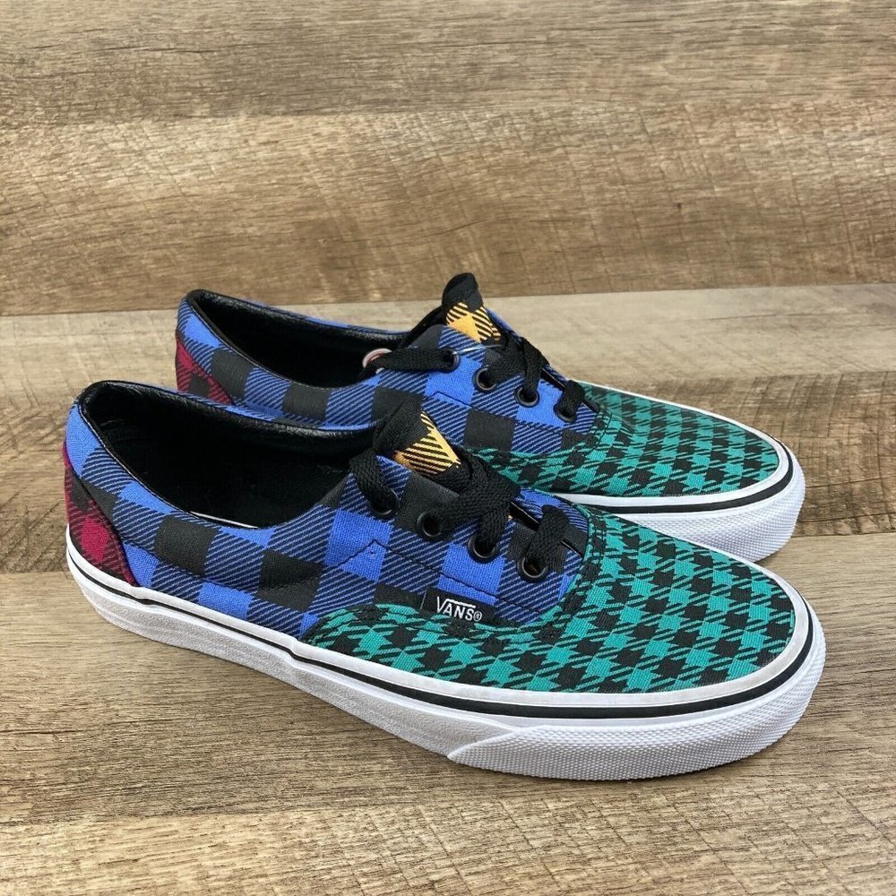 VANS Era Patchwork 721454 Plaid Multicolor Lo Skate Shoes Womens 7, Mens 5.5 NEW